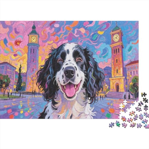 Springer Spaniel 1000 Stück Puzzle Puzzles Für Erwachsene Hund Pädagogisches Spiel Herausforderung Wohnungseinrichtung Geschenke Für Erwachsene 1000pcs (75x50cm) von VGDKAOBM