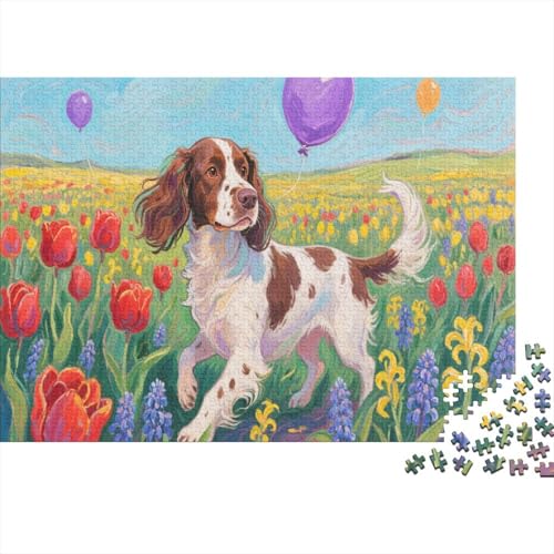 Springer Spaniel 1000 Stück Puzzle Puzzles Für Erwachsene Hund Pädagogisches Spiel Herausforderung Wohnungseinrichtung Schöne Geschenkidee 1000pcs (75x50cm) von VGDKAOBM