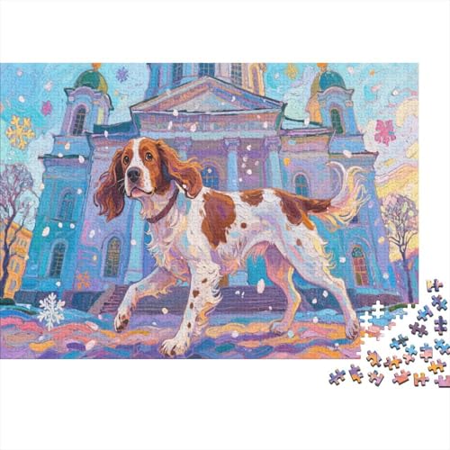 Springer Spaniel 1000 Stück Puzzle Puzzles Für Erwachsene Hund Pädagogisches Spiel Herausforderung Wohnungseinrichtung Schöne Geschenkidee 1000pcs (75x50cm) von VGDKAOBM