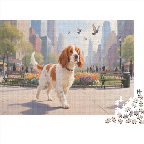 Springer Spaniel 1000 Stück Puzzle Puzzles Für Erwachsene Hund Puzzlespiel-Herausforderung Pädagogisches Spiel Herausforderung Home DekoRatteion Schöne Geschenkidee 1000pcs (75x50cm) von VGDKAOBM