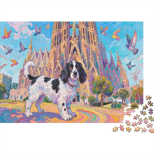 Springer Spaniel 1000 Teile Puzzle Puzzles Für Erwachsene Hund Pädagogisches Spiel Herausforderung Home DekoRatteion Geschenke Für Erwachsene 1000pcs (75x50cm) von VGDKAOBM