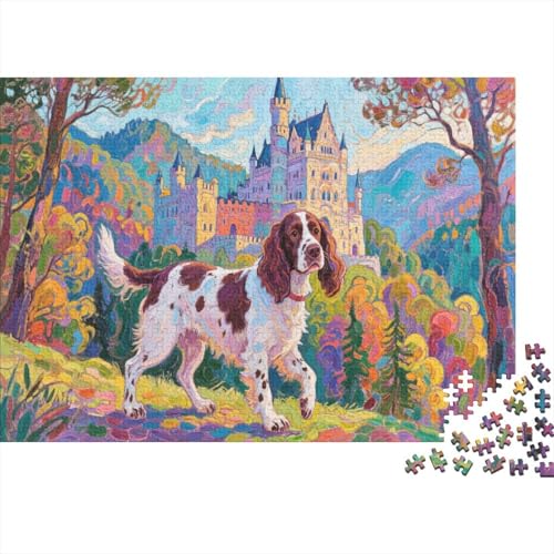 Springer Spaniel 1000 Teile Puzzles Puzzle Erwachsene Hund Puzzlespiel-Herausforderung Pädagogisches Spiel Herausforderung Home DekoRatteion Geschenke Für Erwachsene 1000pcs (75x50cm) von VGDKAOBM