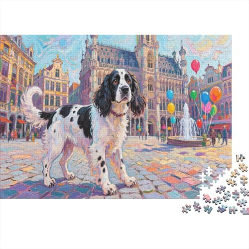 Springer Spaniel 1000 Teile Puzzles Puzzle Erwachsene Hund Puzzlespiel-Herausforderung Pädagogisches Spiel Herausforderung Home DekoRatteion Schöne Geschenkidee 1000pcs (75x50cm) von VGDKAOBM