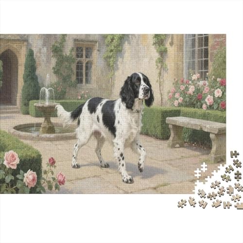 Springer Spaniel 1000 Teile Puzzles Puzzles Für Erwachsene Hund Puzzlespiel-Herausforderung Pädagogisches Spiel Herausforderung Wohnungseinrichtung Schöne Geschenkidee 1000pcs (75x50cm) von VGDKAOBM