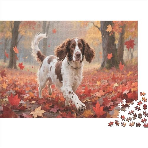 Springer Spaniel 1000 Teile Puzzles Puzzles Für Erwachsene Hund Puzzlespiel-Herausforderung Pädagogisches Spiel Herausforderung Wohnungseinrichtung Schöne Geschenkidee 1000pcs (75x50cm) von VGDKAOBM