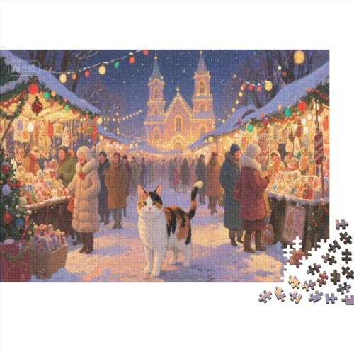 Süße Katze 1000 Stück Puzzle Puzzle Erwachsene Pädagogisches Spiel Herausforderung Home Dekoration Geschenke Für Erwachsene 1000pcs (75x50cm) von VGDKAOBM