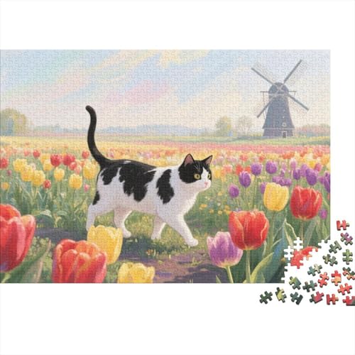 Süße Katze 1000 Stück Puzzle Puzzle Erwachsene Puzzlespiel-Herausforderung Pädagogisches Spiel Herausforderung Wohnungseinrichtung Geschenke Für Erwachsene 1000pcs (75x50cm) von VGDKAOBM