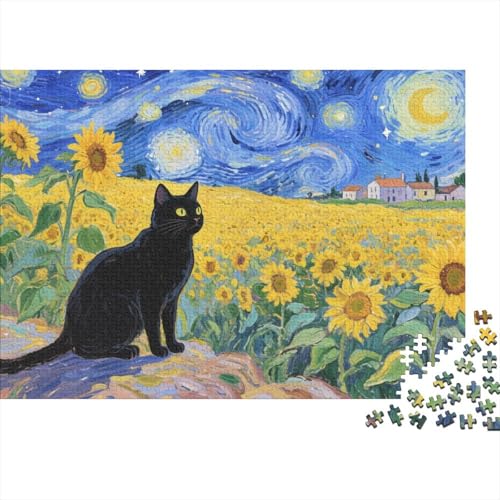 Süße Katze 1000 Teile Puzzle Puzzles Für Erwachsene Pädagogisches Spiel Herausforderung Home Dekoration Schöne Geschenkidee 1000pcs (75x50cm) von VGDKAOBM