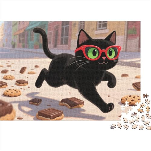 Süße Katze 1000 Teile Puzzles Puzzles Für Erwachsene Pädagogisches Spiel Herausforderung Wohnungseinrichtung Schöne Geschenkidee 1000pcs (75x50cm) von VGDKAOBM