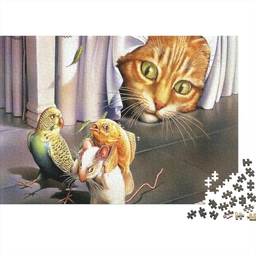 Süße kleine Katze 1000 Stück Puzzle Puzzle Erwachsene Katze Pädagogisches Spiel Herausforderung Home Dekoration Schöne Geschenkidee 1000pcs (75x50cm) von VGDKAOBM
