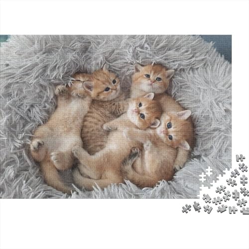 Süße kleine Katze 1000 Stück Puzzle Puzzles Für Erwachsene Katze Pädagogisches Spiel Herausforderung Home Dekoration Geschenke Für Erwachsene 1000pcs (75x50cm) von VGDKAOBM