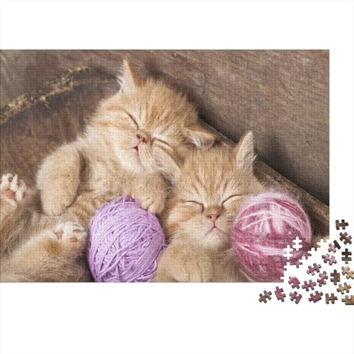 Süße kleine Katze 1000 Teile Puzzle Puzzles Für Erwachsene Katze Pädagogisches Spiel Herausforderung Home Dekoration Geschenke Für Erwachsene 1000pcs (75x50cm) von VGDKAOBM