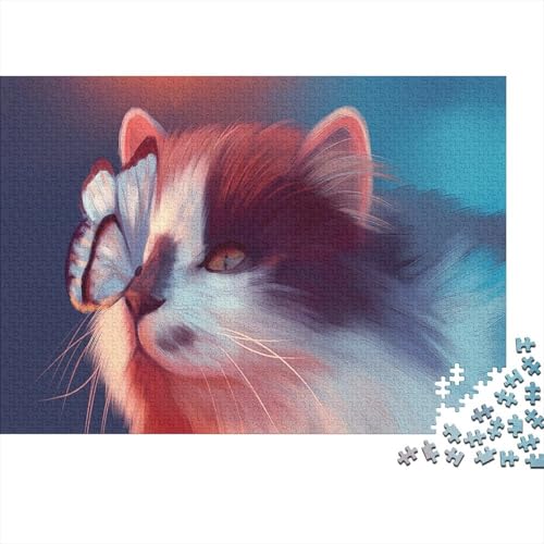 Süße kleine Katze 1000 Teile Puzzles Puzzle Erwachsene Katze Puzzlespiel-Herausforderung Pädagogisches Spiel Herausforderung Home Dekoration Geschenke Für Erwachsene 1000pcs (75x50cm) von VGDKAOBM
