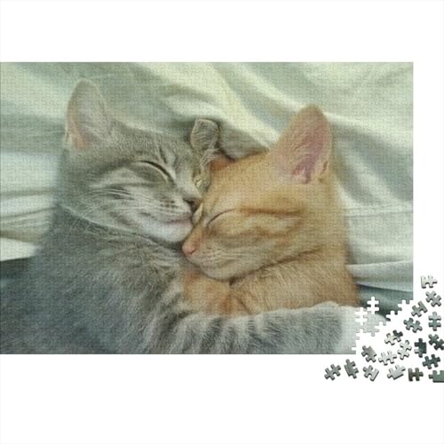 Süße kleine Katze 1000 Teile Puzzles Puzzles Für Erwachsene Katze Pädagogisches Spiel Herausforderung Heimdekoration Geschenke Schöne Geschenkidee 1000pcs (75x50cm) von VGDKAOBM