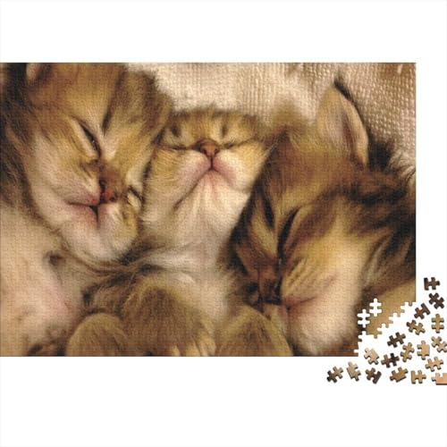 Süße kleine Katze 1000 Teile Puzzles Puzzles Für Erwachsene Katze Pädagogisches Spiel Herausforderung Heimdekoration Geschenke Schöne Geschenkidee 1000pcs (75x50cm) von VGDKAOBM
