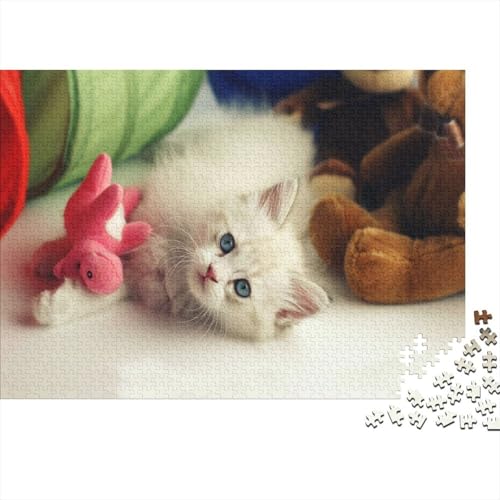 Süße kleine Katze 1000 Teile Puzzles Puzzles Für Erwachsene Katze Puzzlespiel-Herausforderung Pädagogisches Spiel Herausforderung Home Dekoration Schöne Geschenkidee 1000pcs (75x50cm) von VGDKAOBM