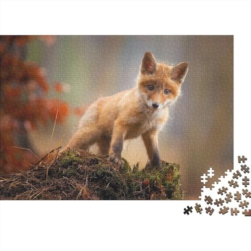 Süßer Kleiner Fuchs 1000 Stück Puzzle Puzzles Für Erwachsene Fuchs Puzzlespiel-Herausforderung Pädagogisches Spiel Herausforderung Wohnungseinrichtung Schöne Geschenkidee 1000pcs (75x50cm) von VGDKAOBM