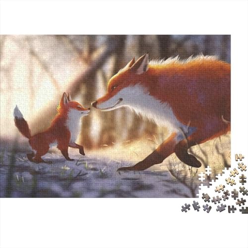 Süßer Kleiner Fuchs 1000 Teile Puzzles Puzzles Für Erwachsene Fuchs Pädagogisches Spiel Herausforderung Heimdekoration Geschenke Schöne Geschenkidee 1000pcs (75x50cm) von VGDKAOBM