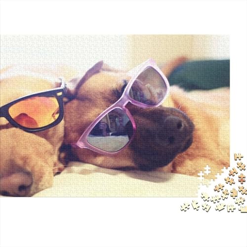 Süßer Kleiner Hund 1000 Teile Puzzle Puzzle Erwachsene Hund Pädagogisches Spiel Herausforderung Home Dekoration Schöne Geschenkidee 1000pcs (75x50cm) von VGDKAOBM