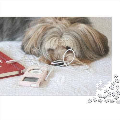 Süßer Kleiner Hund 1000 Teile Puzzle Puzzle Erwachsene Hund Puzzlespiel-Herausforderung Pädagogisches Spiel Herausforderung Home Dekoration Schöne Geschenkidee 1000pcs (75x50cm) von VGDKAOBM