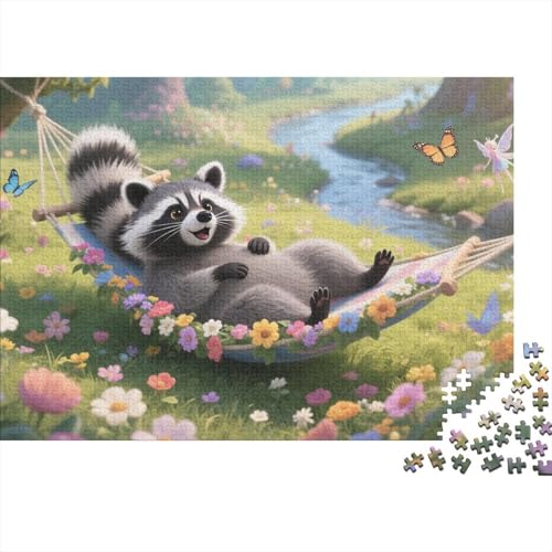 Süßer Waschbär 1000 Teile Puzzle Puzzle Erwachsene Pädagogisches Spiel Herausforderung Heimdekoration Geschenke Schöne Geschenkidee 1000pcs (75x50cm) von VGDKAOBM