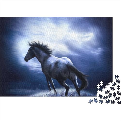 Tier Pferd 1000 Teile Puzzles Puzzles Für Erwachsene Pferderennen Pädagogisches Spiel Herausforderung Home Dekoration Schöne Geschenkidee 1000pcs (75x50cm) von VGDKAOBM