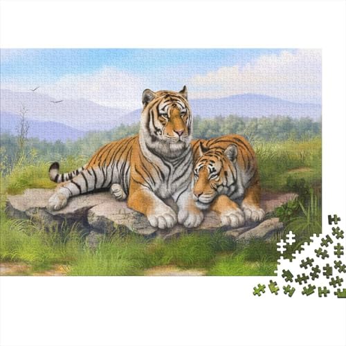 Tiger 1000 Stück Puzzle Puzzles Für Erwachsene Pädagogisches Spiel Herausforderung Wohnungseinrichtung Schöne Geschenkidee 1000pcs (75x50cm) von VGDKAOBM