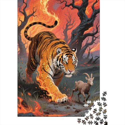 Tiger 1000 Teile Puzzles Puzzle Erwachsene Pädagogisches Spiel Herausforderung Wohnungseinrichtung Schöne Geschenkidee 1000pcs (75x50cm) von VGDKAOBM
