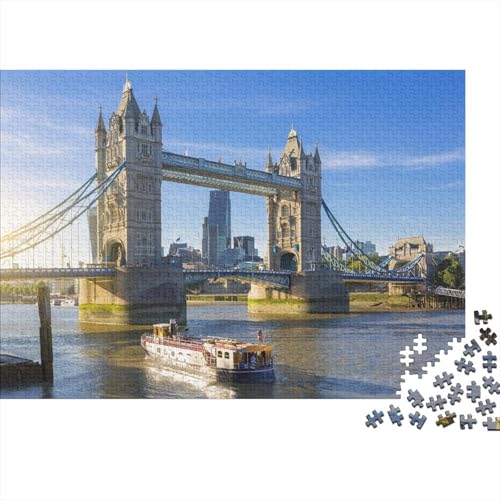Tower Bridge 1000 Stück Puzzle Puzzle Erwachsene Pädagogisches Spiel Herausforderung Home Dekoration Für Erwachsene Und Kinder Ab 14 Jahren 1000pcs (75x50cm) von VGDKAOBM
