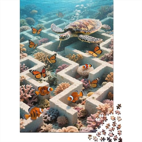 U-Boot-Welt 1000 Teile Puzzle Puzzle Erwachsene Meeresleben Pädagogisches Spiel Herausforderung HeimdekoRatteion Geschenke Schöne Geschenkidee 1000pcs (75x50cm) von VGDKAOBM