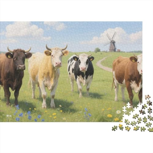 Vieh 1000 Teile Puzzles Puzzles Für Erwachsene Herden Pädagogisches Spiel Herausforderung Wohnungseinrichtung Geschenke Für Erwachsene 1000pcs (75x50cm) von VGDKAOBM