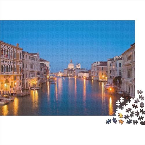 Wasserstadt Venedig 1000 Teile Puzzles Puzzle Erwachsene Italien Puzzlespiel-Herausforderung Pädagogisches Spiel Herausforderung Home Dekoration Schöne Geschenkidee 1000pcs (75x50cm) von VGDKAOBM