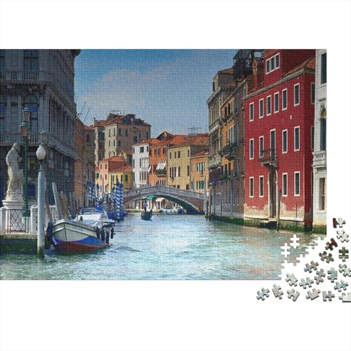 Wasserstadt Venedig 1000 Teile Puzzles Puzzles Für Erwachsene Italien Pädagogisches Spiel Herausforderung Home Dekoration Schöne Geschenkidee 1000pcs (75x50cm) von VGDKAOBM