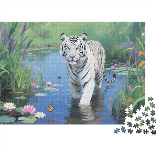 Weißer Tiger 1000 Stück Puzzle Puzzle Erwachsene Pädagogisches Spiel Herausforderung Heimdekoration Geschenke Geschenke Für Erwachsene 1000pcs (75x50cm) von VGDKAOBM