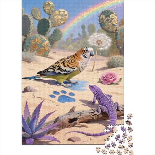 Wellensittich 1000 Teile Puzzles Puzzles Für Erwachsene Pädagogisches Spiel Herausforderung Home Dekoration Schöne Geschenkidee 1000pcs (75x50cm) von VGDKAOBM