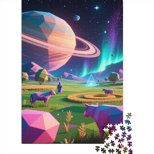 Weltraum-Planet 1000 Teile Puzzle Puzzles Für Erwachsene Sonnensystem Pädagogisches Spiel Herausforderung Wohnungseinrichtung Schöne Geschenkidee 1000pcs (75x50cm) von VGDKAOBM
