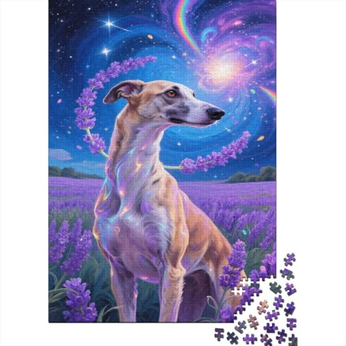 Windhund 1000 Stück Puzzle Puzzle Erwachsene Pädagogisches Spiel Herausforderung Wohnungseinrichtung Schöne Geschenkidee 1000pcs (75x50cm) von VGDKAOBM
