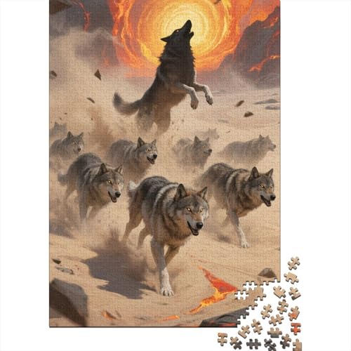 Wolf 1000 Stück Puzzle Puzzle Erwachsene Pädagogisches Spiel Herausforderung Wohnungseinrichtung Schöne Geschenkidee 1000pcs (75x50cm) von VGDKAOBM