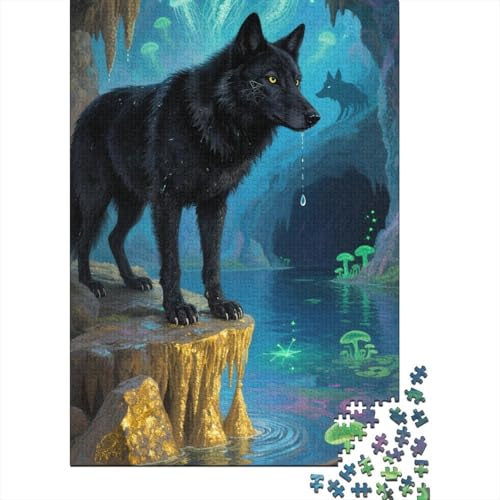 Wolf 1000 Stück Puzzle Puzzle Erwachsene Puzzlespiel-Herausforderung Pädagogisches Spiel Herausforderung Home Dekoration Schöne Geschenkidee 1000pcs (75x50cm) von VGDKAOBM