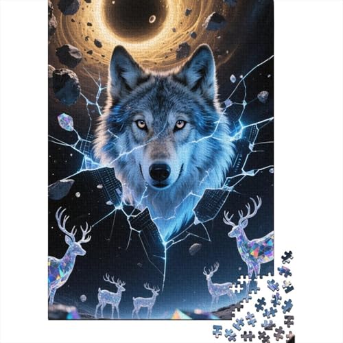 Wolf 1000 Stück Puzzle Puzzles Für Erwachsene Pädagogisches Spiel Herausforderung Wohnungseinrichtung Geschenke Für Erwachsene 1000pcs (75x50cm) von VGDKAOBM
