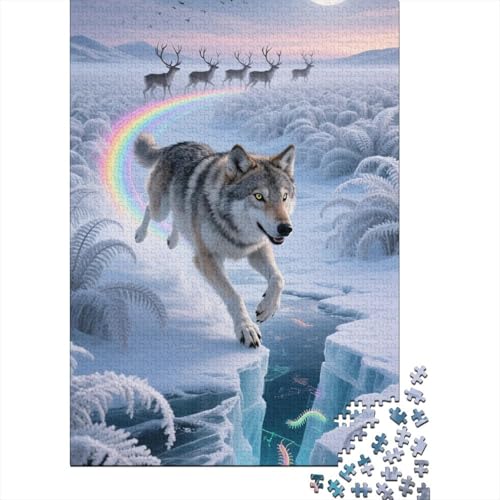 Wolf 1000 Teile Puzzle Puzzles Für Erwachsene Pädagogisches Spiel Herausforderung Wohnungseinrichtung Schöne Geschenkidee 1000pcs (75x50cm) von VGDKAOBM