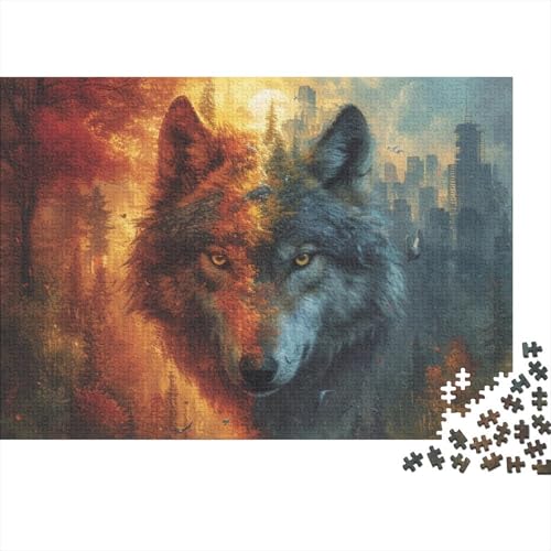 Wolf 1000 Teile Puzzles Puzzle Erwachsene Puzzlespiel-Herausforderung Pädagogisches Spiel Herausforderung Home Dekoration Schöne Geschenkidee 1000pcs (75x50cm) von VGDKAOBM