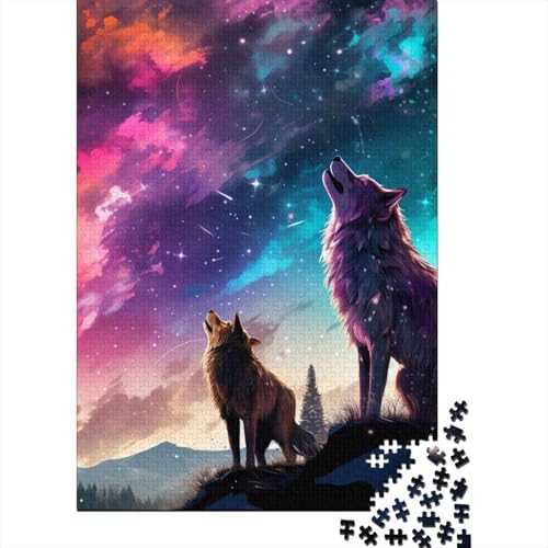 Wolf in der Nacht 1000 Teile Puzzles Puzzles Für Erwachsene Wolf Pädagogisches Spiel Herausforderung Home Dekoration Geschenke Für Erwachsene 1000pcs (75x50cm) von VGDKAOBM
