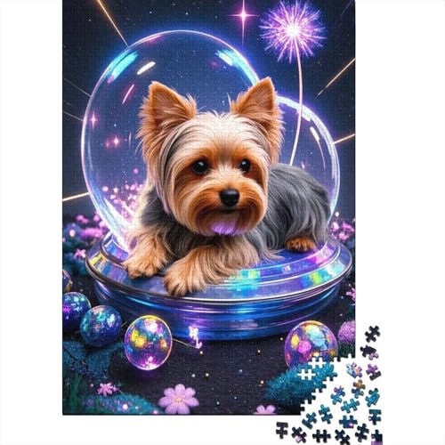 Yorkshire Terrier 1000 Stück Puzzle Puzzles Für Erwachsene Pädagogisches Spiel Herausforderung Home Dekoration Geschenke Für Erwachsene 1000pcs (75x50cm) von VGDKAOBM