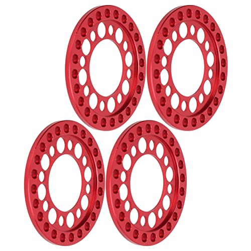 1.9 Beadlock Ringe, 4 Stück RC Felgenringe Beadlock Felge Ersatzring für Axial SCX10 90046 1/10 RC Car (Rot) Modell Autozubehör Automodell von VGEBY