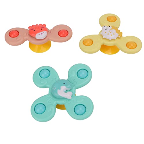 3 x Spinner mit Saugnapf, rotierendes Spielzeug in Blumenform, Saugnapf, wasserdicht und rostfrei, für Babys, Badespielzeug von VGEBY