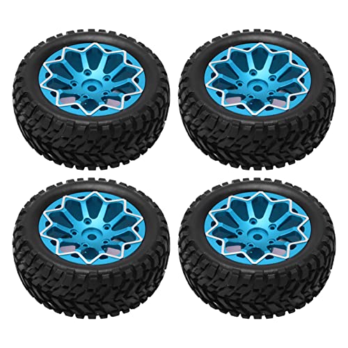 4 Teile/Satz 1/10 RC Auto Rad Reifen, Aluminium Gummi Reifen für TT01 On Road Racing Cars(Blau) Modell Auto Zubehör Zubehör Für Automobilteile von VGEBY