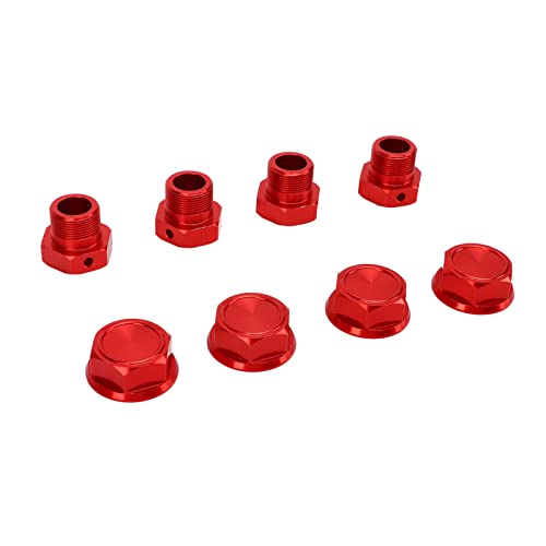 4 stücke RC Rad Hex Naben Set, professionelle Aluminium Staubdicht Radnaben Spacer Hex Verlängerung für RC Auto Zubehör (Rot) Radfahren und Ersatzteile von VGEBY