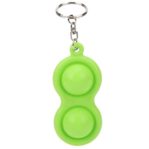 Einfaches Zappelspielzeug mit Tragbarem Schlüsselbund-Silikon-Schlüsselanhänger für Schlüsselbund-Push-Bubble-Sensor-Schlüsselbundspielzeug für Schüler und Erwachsene(Grün) von VGEBY