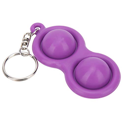 Einfaches Zappelspielzeug mit Tragbarem Schlüsselbund-Silikon-Schlüsselanhänger für Schlüsselbund-Push-Bubble-Sensor-Schlüsselbundspielzeug für Schüler und Erwachsene(lila) von VGEBY